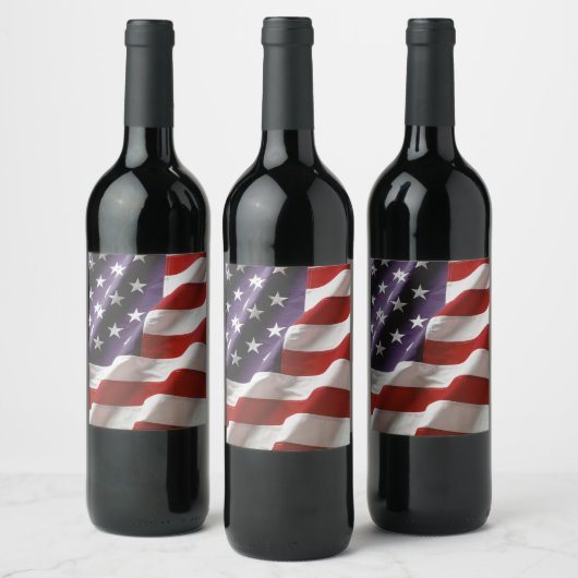 Étiquette Pour Bouteilles De Vin Drapeau patriotique américain (Bouteilles)