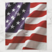 Étiquette Pour Bouteilles De Vin Drapeau patriotique américain (Étiquettes simples)