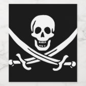 Étiquette Pour Bouteilles De Vin Drapeau pirate (Étiquettes simples)