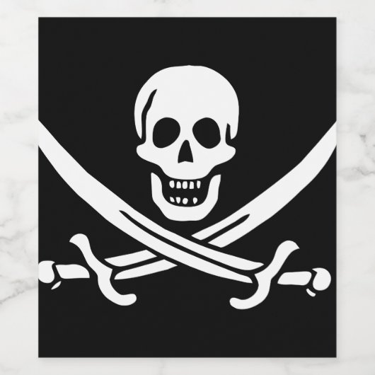 Étiquette Pour Bouteilles De Vin Drapeau pirate (Étiquettes simples)