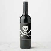 Étiquette Pour Bouteilles De Vin Drapeau pirate (Devant)