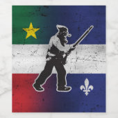 Étiquette Pour Bouteilles De Vin Drapeau Québec et Patriote Henri Julien érodé (Étiquettes simples)