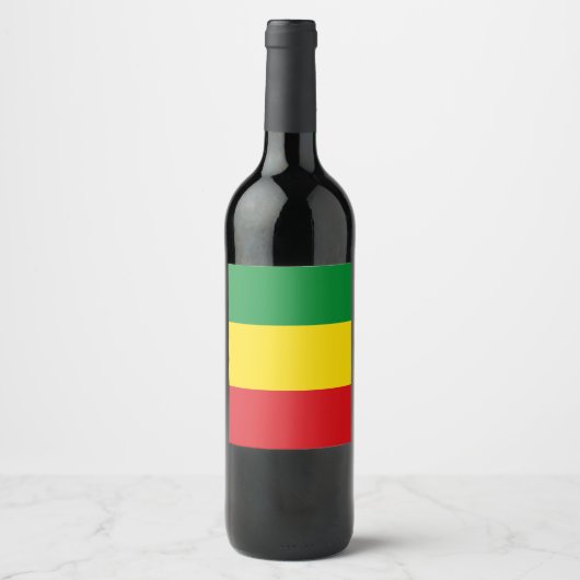 Étiquette Pour Bouteilles De Vin Drapeau rastafarien Rasta Ethiopie (Devant)