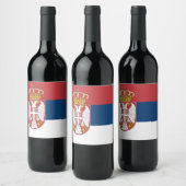 Étiquette Pour Bouteilles De Vin Drapeau Serbie (Bouteilles)