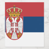 Étiquette Pour Bouteilles De Vin Drapeau Serbie (Étiquettes simples)