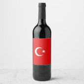 Étiquette Pour Bouteilles De Vin Drapeau turc (Devant)