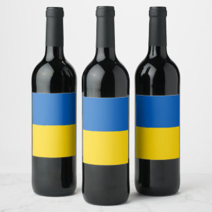 Étiquette Pour Bouteilles De Vin Drapeau ukrainien