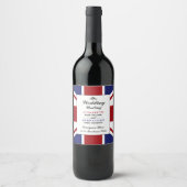 Étiquette Pour Bouteilles De Vin Drapeau Union Jack Mariage britannique (Devant)