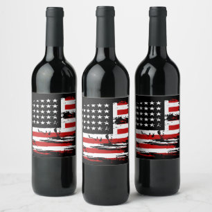 Étiquette Pour Bouteilles De Vin Drapeau vintage