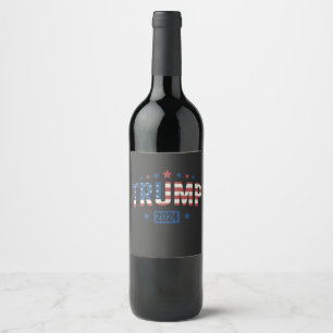 Étiquette Pour Bouteilles De Vin Drapeau Vintage Patriotique Américain 2024 de Trum