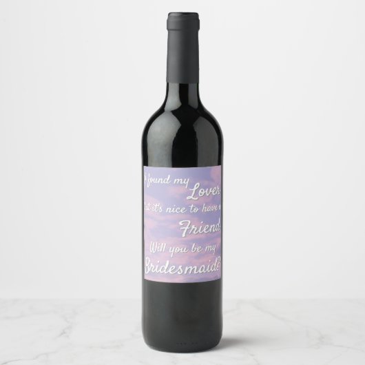 Étiquette Pour Bouteilles De Vin Dream Clouds Lover Bridesmaid Proposal (Devant)
