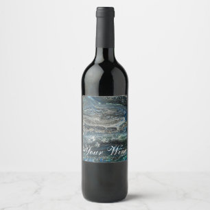 Étiquette Pour Bouteilles De Vin Dreams of the Ocean'20 peinture abstraite Vin Labe