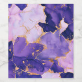 Étiquette Pour Bouteilles De Vin Dreamy Lavender alcohol inks and gold (Étiquettes simples)