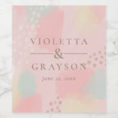 Étiquette Pour Bouteilles De Vin Dreamy Pastel Mariage d'art moderne (Étiquettes simples)
