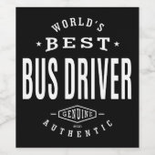 Étiquette Pour Bouteilles De Vin Driver du Meilleur Bus (Étiquettes simples)