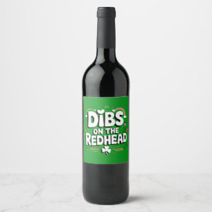 Étiquette Pour Bouteilles De Vin Droit sur la rousse drôle de la Saint-Patrick