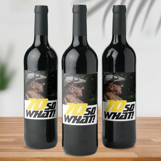 Étiquette Pour Bouteilles De Vin Drôle 70 alors que Citer Photo 70e Anniversaire