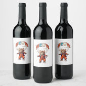 Étiquette Pour Bouteilles De Vin Drôle chat Skydiving (Bouteilles)