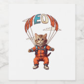 Étiquette Pour Bouteilles De Vin Drôle chat Skydiving (Étiquettes simples)