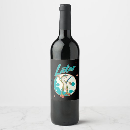 Étiquette Pour Bouteilles De Vin Drôle de Gecko Plus Tard Humour de Procrastination (Devant)