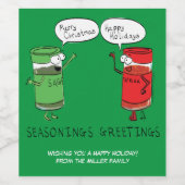 Étiquette Pour Bouteilles De Vin Drôle Noël Cartoon Cuisines épices (Étiquettes simples)