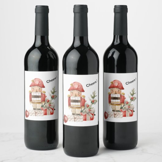 Étiquette Pour Bouteilles De Vin Drôle Noël Nutcracker Vin Étiquette (Bouteilles)