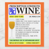 Étiquette Pour Bouteilles De Vin Drôle Prescription Blanc (Étiquettes simples)