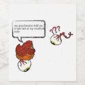 Étiquette Pour Bouteilles De Vin Drôle psychiatre (Étiquettes simples)