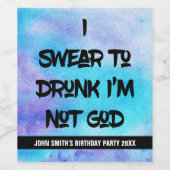 Étiquette Pour Bouteilles De Vin Drôle que je jure (Étiquettes simples)