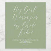 Étiquette Pour Bouteilles De Vin Drôle Script Sage Script Bribe Tribe Bridesmaid (Étiquettes simples)