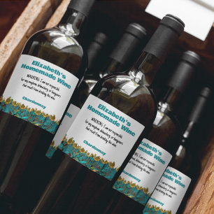 Étiquette Pour Bouteilles De Vin Drôle Vin fait maison Avertissement Tournesol pers