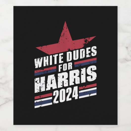 Étiquette Pour Bouteilles De Vin Dudes Blanches Pour Kamala Harris 2024 (Étiquettes simples)