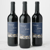 Étiquette Pour Bouteilles De Vin Dusty Blue Automne Boho Mariage Vin Étiquette (Bouteilles)