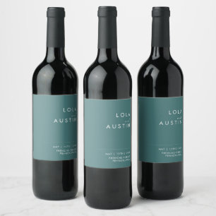 Étiquette Pour Bouteilles De Vin Dusty Boho Étiquette de vin Mariage vert