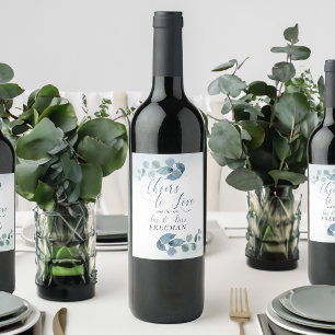 Étiquette Pour Bouteilles De Vin Dusty Eucalyptus encourage à aimer Mariage