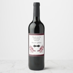 Étiquette Pour Bouteilles De Vin Dusty Rose Bourgogne Mariage Faveur Vin Étiquette