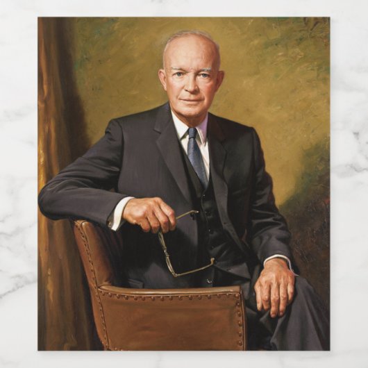 Étiquette Pour Bouteilles De Vin Dwight Eisenhower Président Portrait de la Maison (Étiquettes simples)