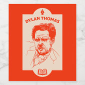 Étiquette Pour Bouteilles De Vin Dylan Thomas Welsh Poet (Étiquettes simples)