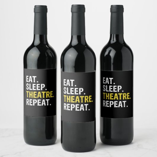 Étiquette Pour Bouteilles De Vin Eat Sleep (Bouteilles)
