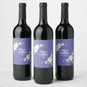 Étiquette Pour Bouteilles De Vin Eau romantique fleurs blanches mariage personnalis