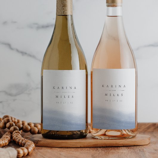 Étiquette Pour Bouteilles De Vin Ebb Tide | Mariage d'aquarelle côtière