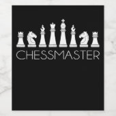 Étiquette Pour Bouteilles De Vin Échecs - Chessmaster (Étiquettes simples)