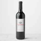 Étiquette Pour Bouteilles De Vin Échelles classiques de justice | Initiales en arge (Devant)