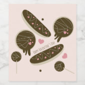 Étiquette Pour Bouteilles De Vin Eclair Donuts Pops de gâteaux Saint Valentin (Étiquettes simples)