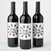 Étiquette Pour Bouteilles De Vin Éclairage comme Noël Art Citations de Noël Graphiq (Bouteilles)