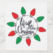 Étiquette Pour Bouteilles De Vin Éclairage comme Noël Art Citations de Noël Graphiq (Étiquettes simples)