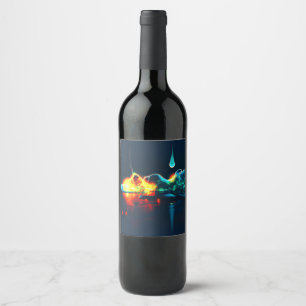 Étiquette Pour Bouteilles De Vin Éclairage Liquide