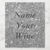 Étiquette Pour Bouteilles De Vin Éclats de Parties scintillant en argent (Étiquettes simples)