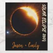 Étiquette Pour Bouteilles De Vin éclipse solaire texte modifiable (Étiquettes simples)