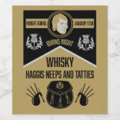 Étiquette Pour Bouteilles De Vin Ecosse Burns Night (Étiquettes simples)